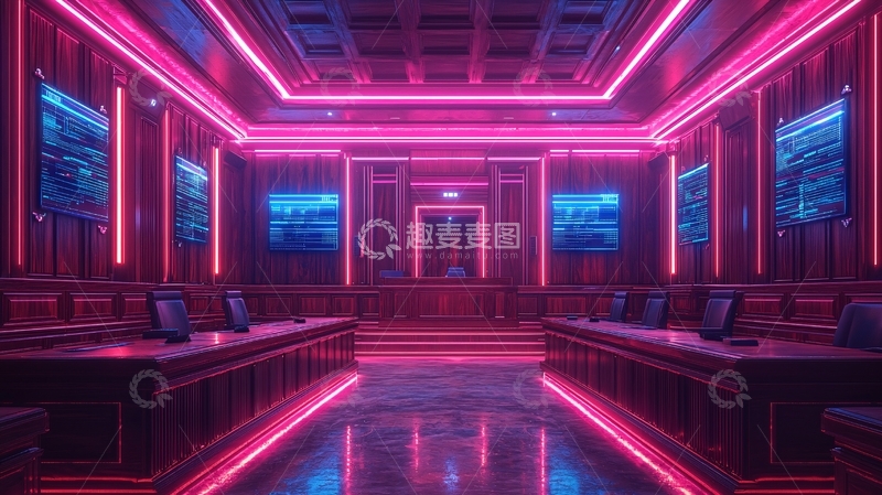 高清大图下载【趣麦麦图】粉色霓虹灯复古房间