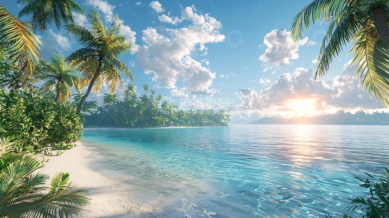 高清大图下载【趣麦麦图】热带海滩阳光明媚