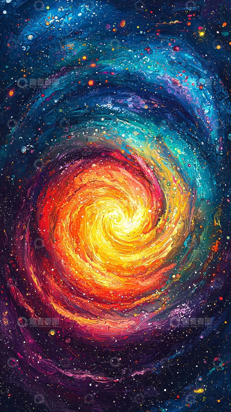 高清大图下载【趣麦麦图】绚丽色彩的星云旋涡