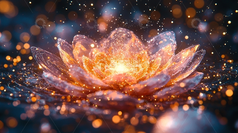 高清大图下载【趣麦麦图】发光莲花