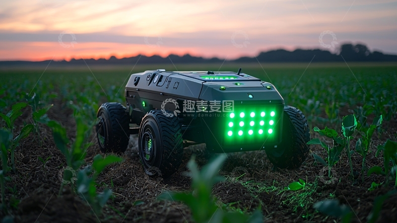 高清大图下载【趣麦麦图】田间作业机器人