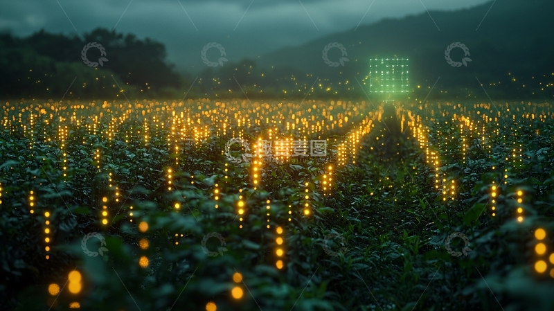 高清大图下载【趣麦麦图】神秘发光植物田野