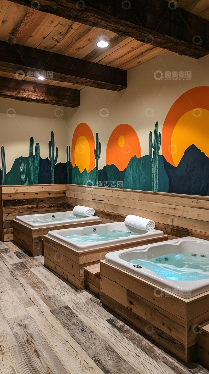 高清大图下载【趣麦麦图】室内温泉浴池