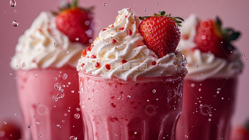 高清大图下载【趣麦麦图】草莓奶昔