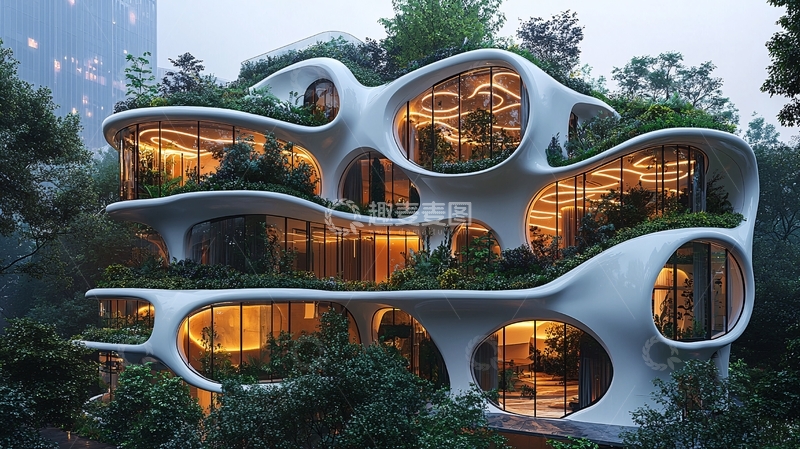 高清大图下载【趣麦麦图】未来感生态建筑
