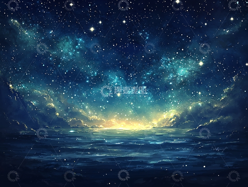 高清大图下载【趣麦麦图】星空大海