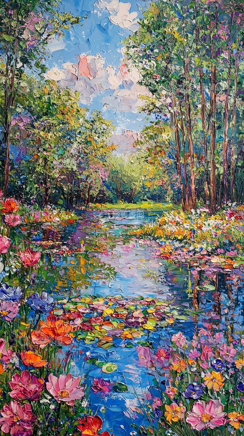 高清大图下载【趣麦麦图】阳光明媚的森林小溪