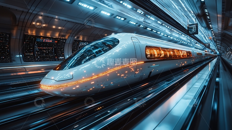 高清大图下载【趣麦麦图】高速列车隧道疾驰