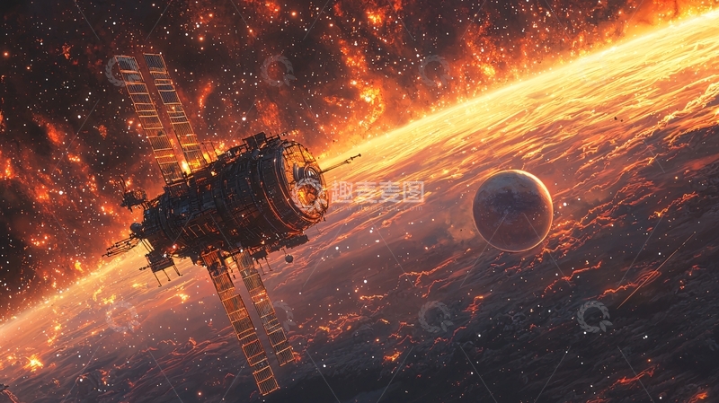 高清大图下载【趣麦麦图】燃烧的星球