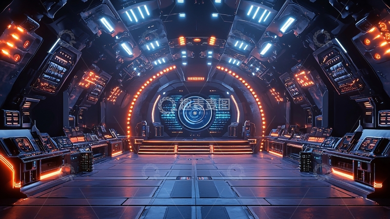 高清大图下载【趣麦麦图】科幻飞船内部场景