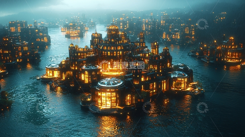 高清大图下载【趣麦麦图】水城夜景