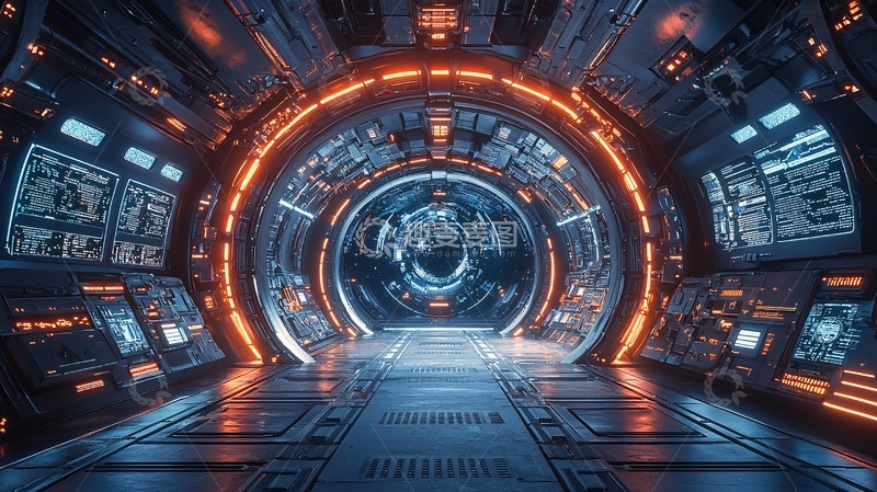 高清大图下载【趣麦麦图】未来科技飞船走廊