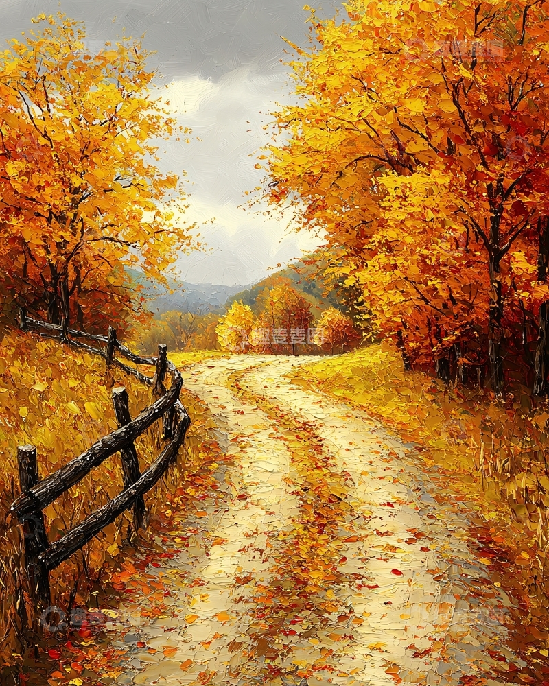高清大图下载【趣麦麦图】秋日乡间小路