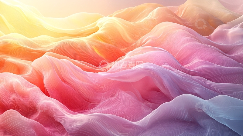高清大图下载【趣麦麦图】色彩渐变的丝绸布料