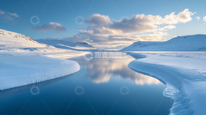 高清大图下载【趣麦麦图】冰雪河流