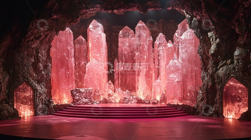 高清大图下载【趣麦麦图】粉色水晶洞穴