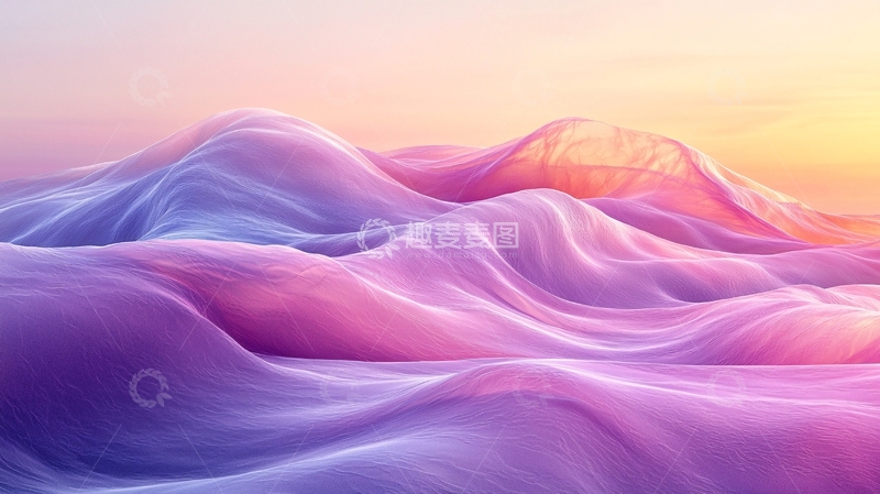高清大图下载【趣麦麦图】梦幻紫色丝绸山峦