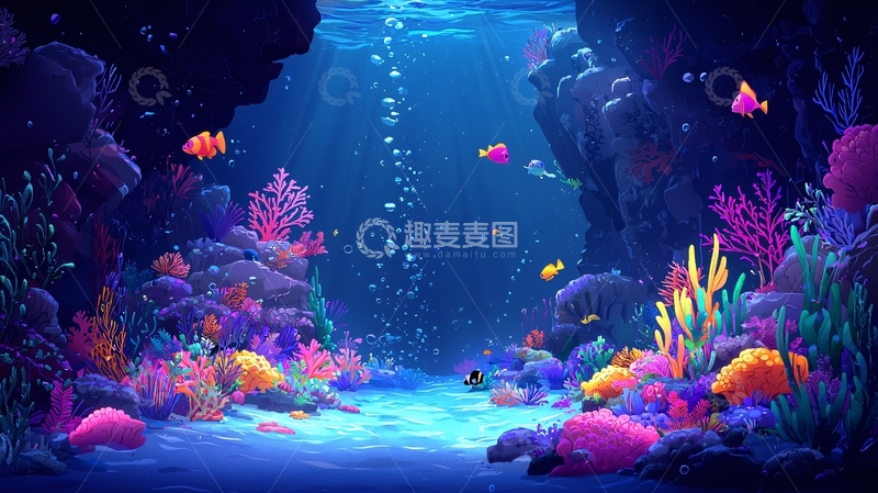 高清大图下载【趣麦麦图】海底世界珊瑚礁