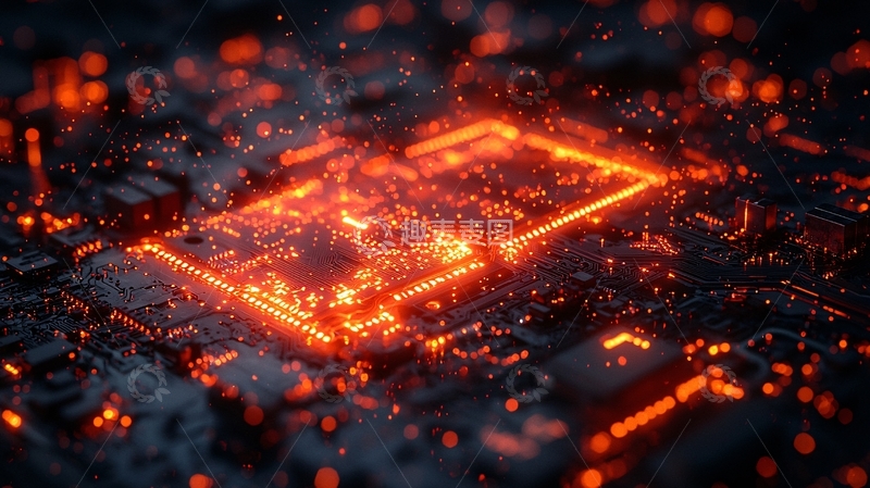 高清大图下载【趣麦麦图】燃烧的电路板