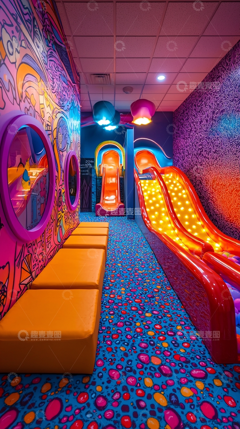 高清大图下载【趣麦麦图】色彩鲜艳的室内游乐场
