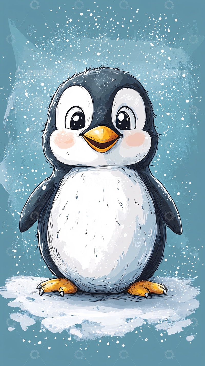 高清大图下载【趣麦麦图】可爱卡通企鹅