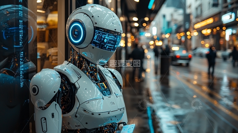高清大图下载【趣麦麦图】未来都市机器人