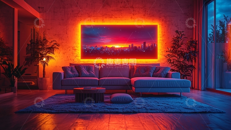 高清大图下载【趣麦麦图】氛围灯城市夜景