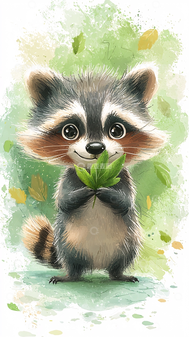 高清大图下载【趣麦麦图】可爱浣熊