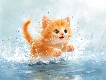 奔跑的橙色小猫