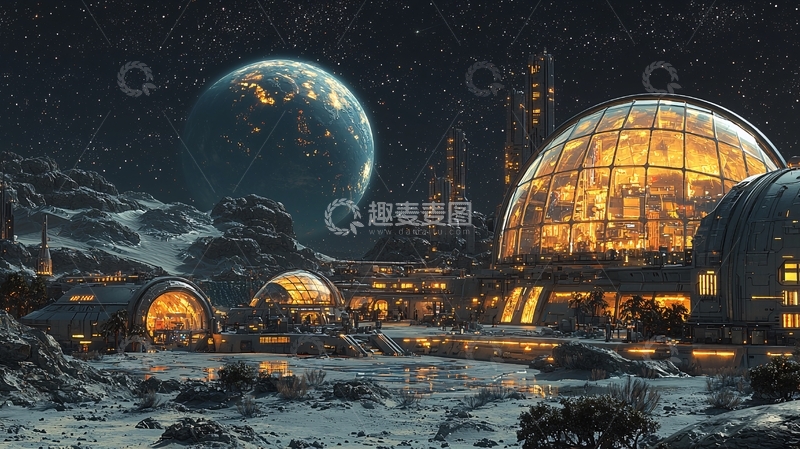 高清大图下载【趣麦麦图】月球基地9