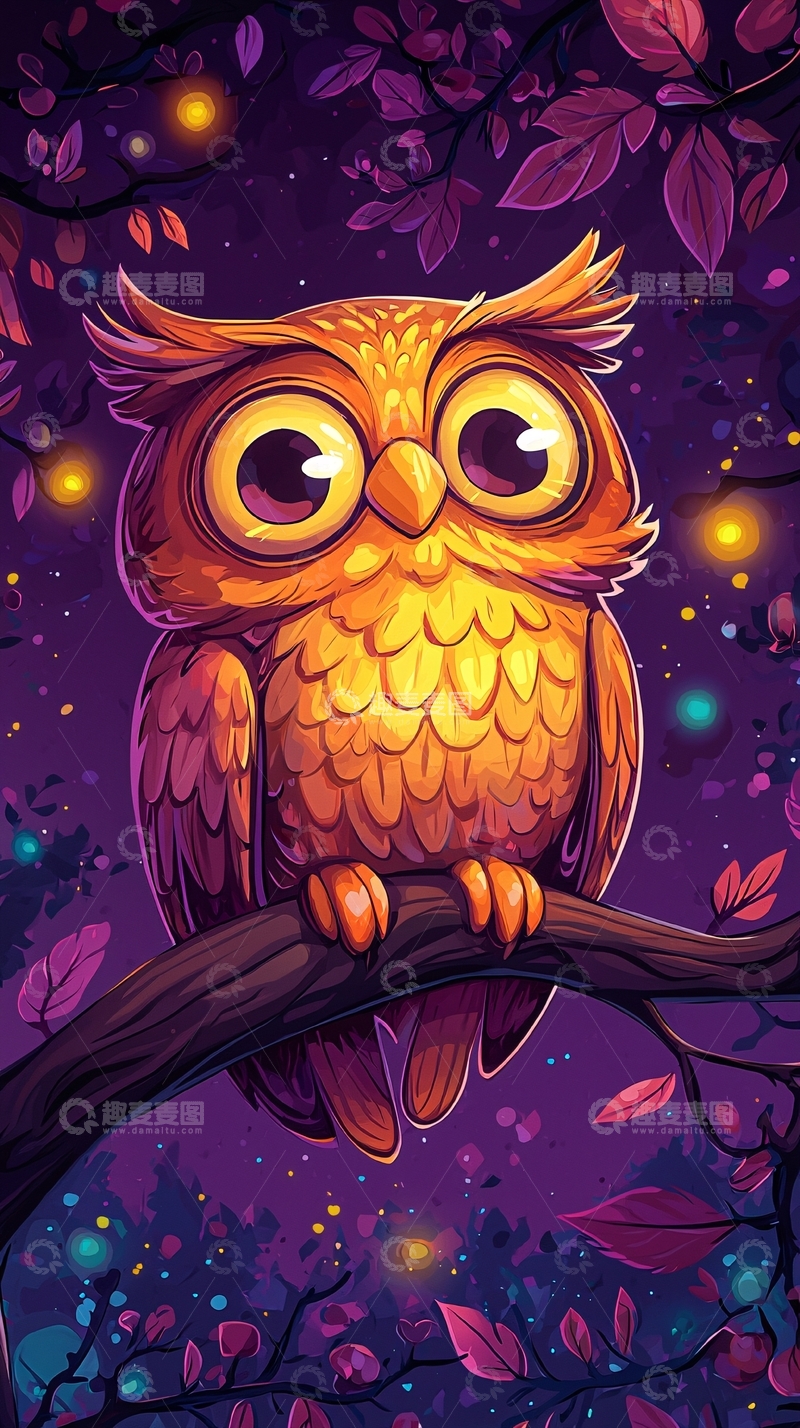 高清大图下载【趣麦麦图】萌系猫头鹰