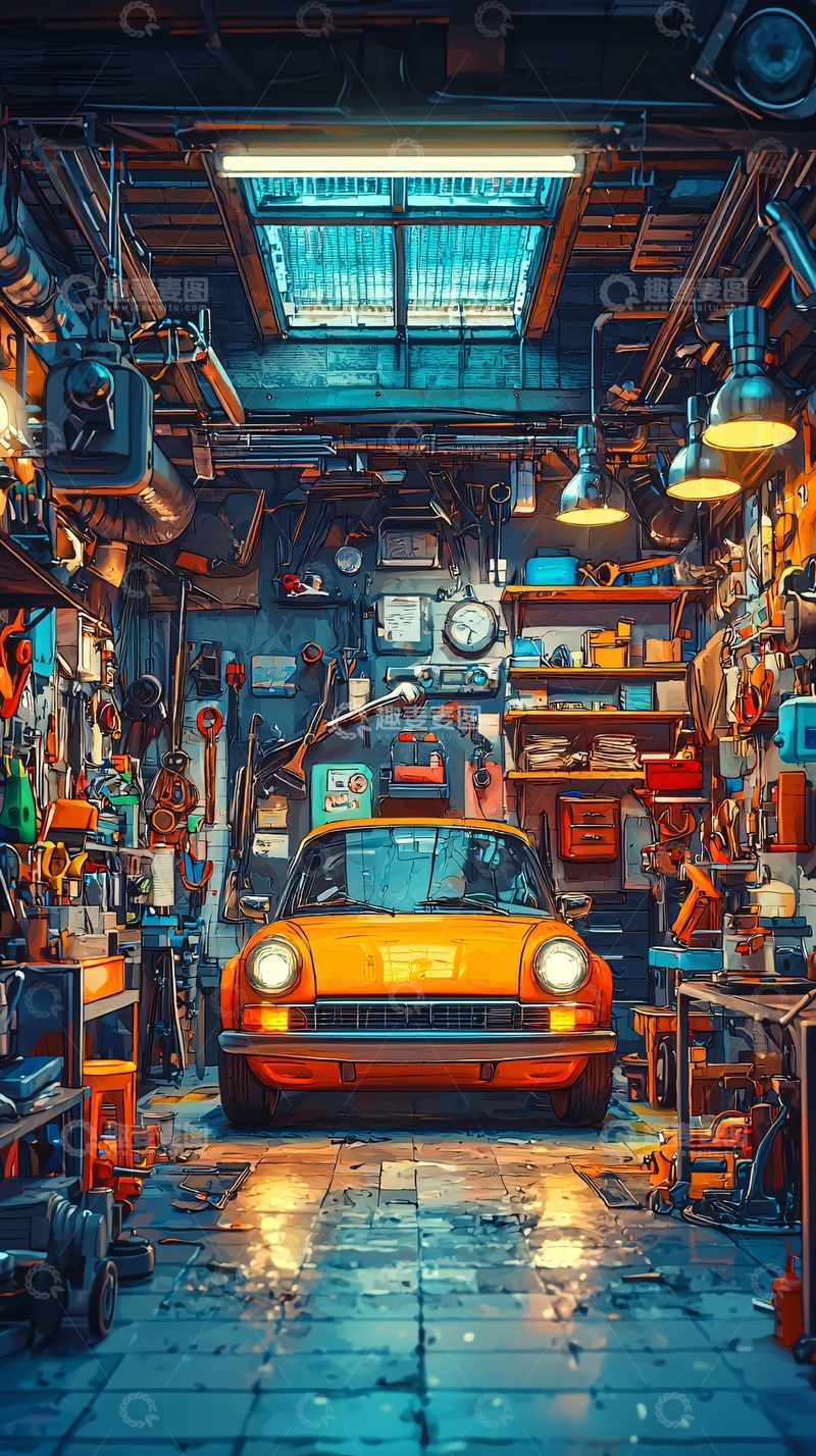 高清大图下载【趣麦麦图】复古车库