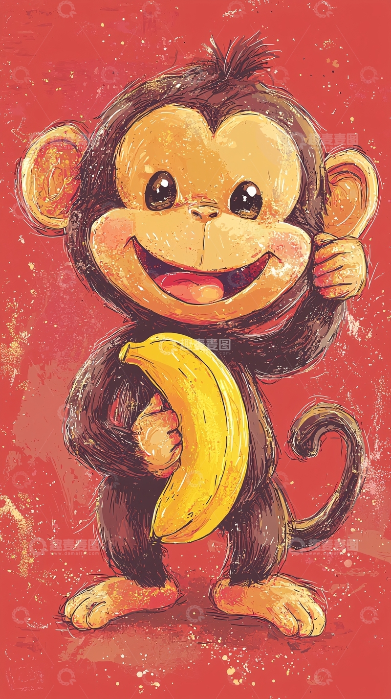 高清大图下载【趣麦麦图】卡通猴子