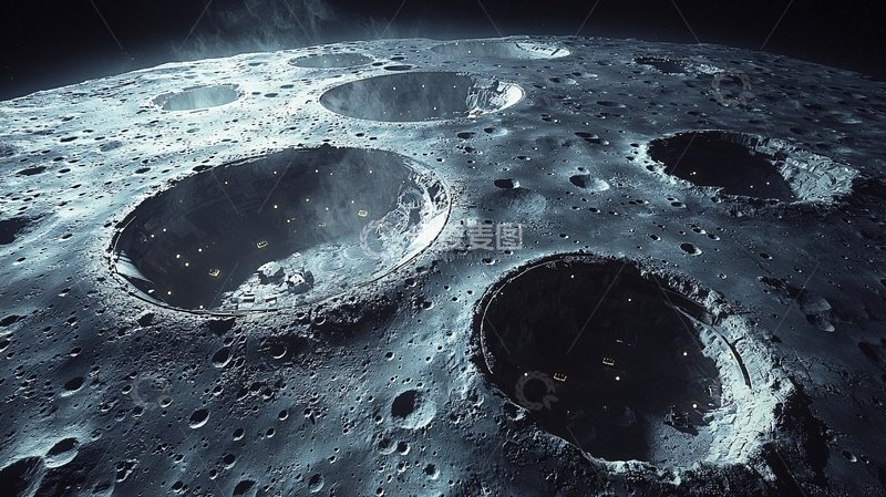 高清大图下载【趣麦麦图】月球表面陨石坑高清图