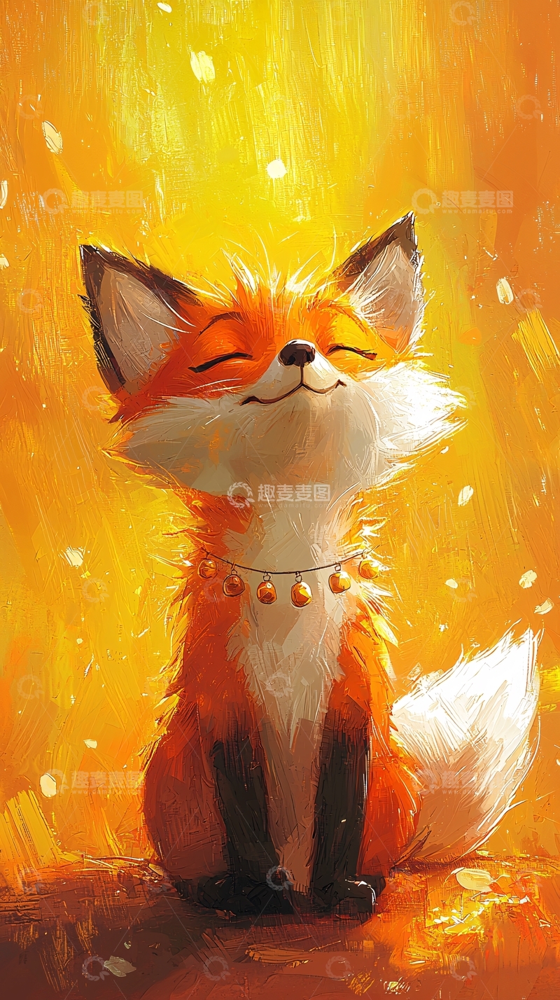 高清大图下载【趣麦麦图】快乐的卡通狐狸