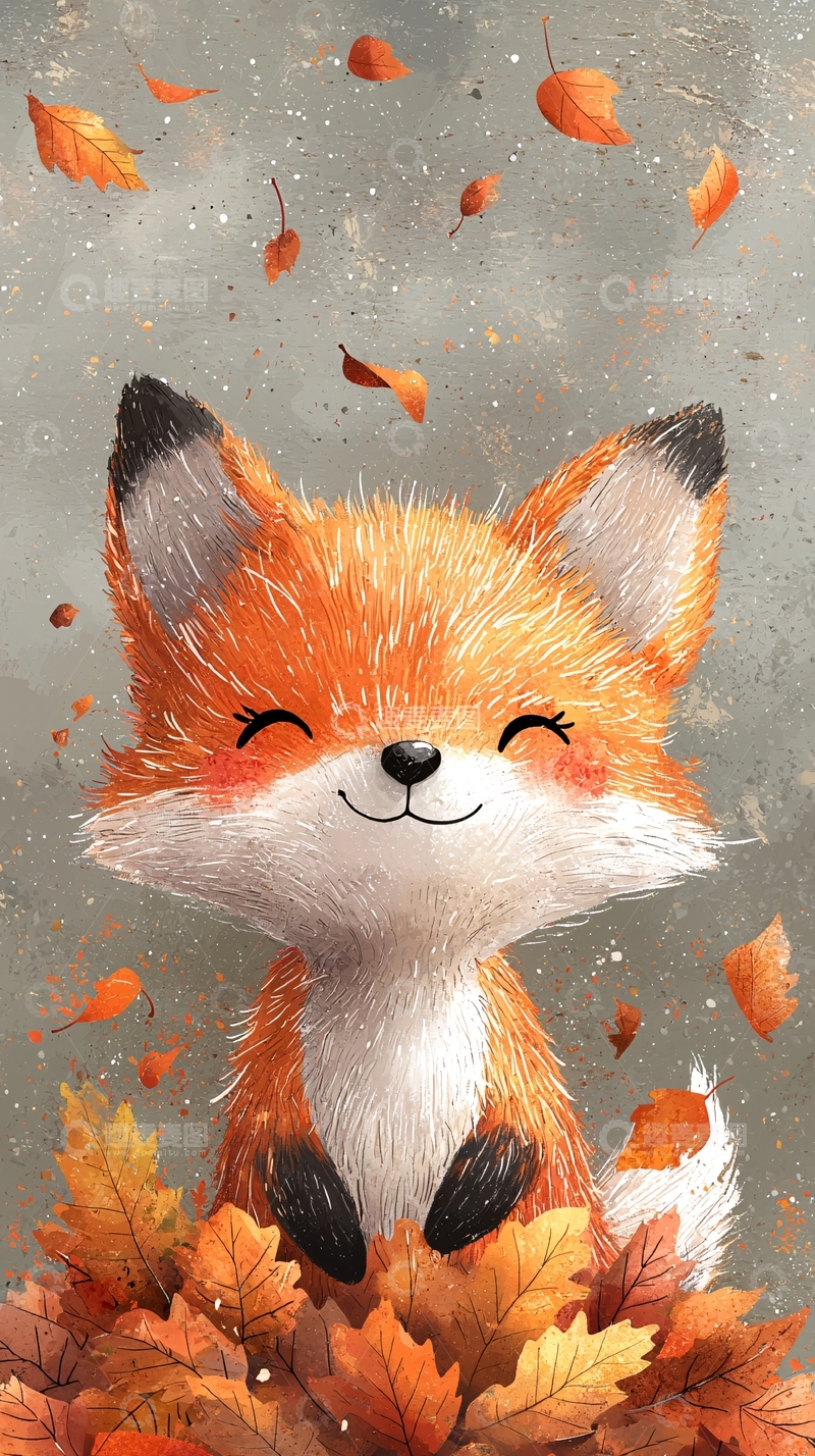高清大图下载【趣麦麦图】秋天小狐狸