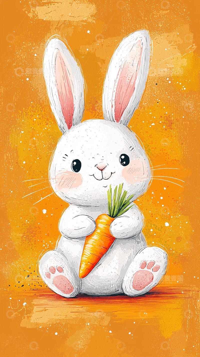 高清大图下载【趣麦麦图】可爱卡通小白兔