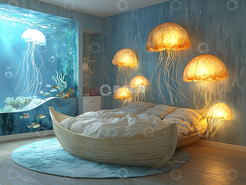 高清大图下载【趣麦麦图】梦幻海洋主题卧室