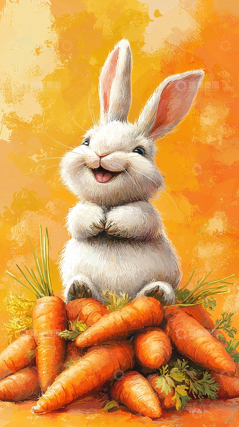高清大图下载【趣麦麦图】可爱卡通小白兔