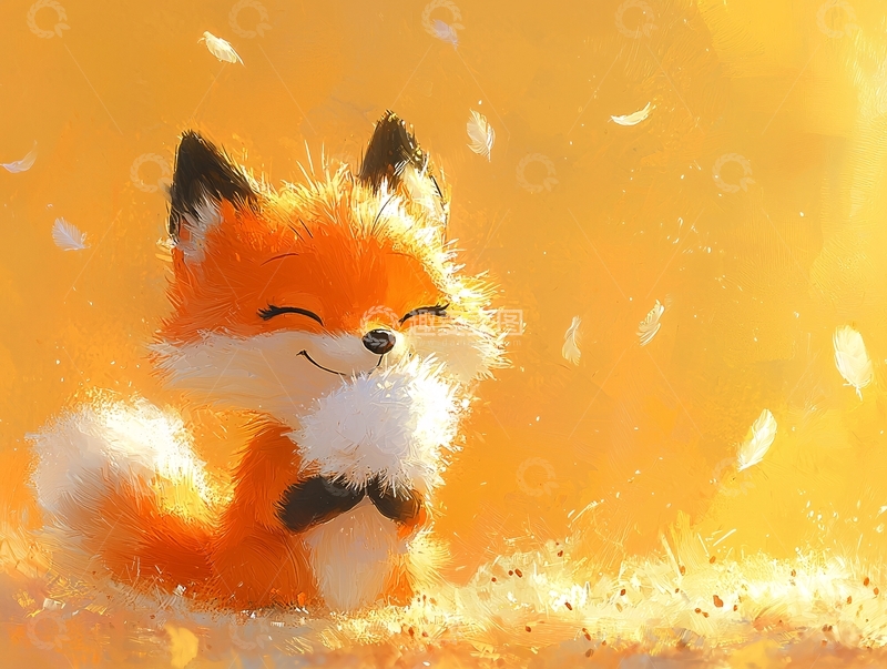 高清大图下载【趣麦麦图】可爱小狐狸眯眼微笑