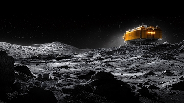 月球挖掘机夜景