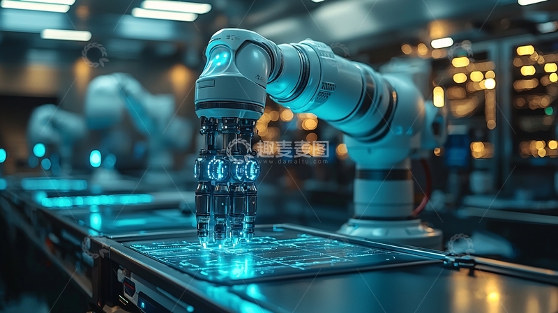 高清大图下载【趣麦麦图】智能工厂自动化生产线