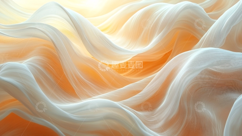 高清大图下载【趣麦麦图】轻柔飘逸的白色丝绸质感