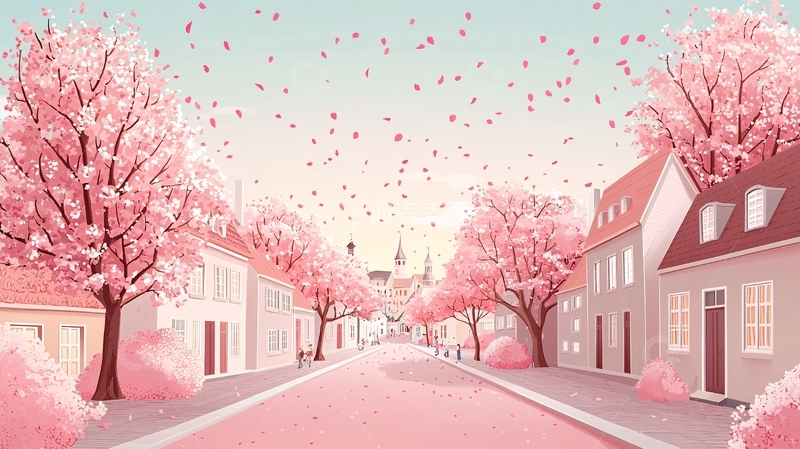 高清大图下载【趣麦麦图】粉色街道