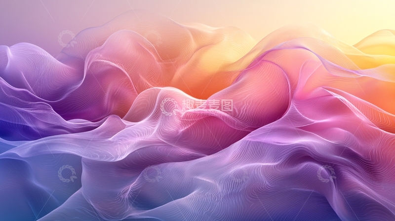 高清大图下载【趣麦麦图】梦幻多彩飘逸轻纱