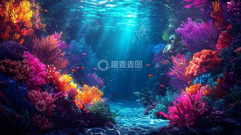 高清大图下载【趣麦麦图】水下世界绚丽珊瑚