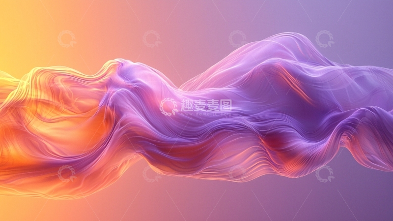 高清大图下载【趣麦麦图】流体渐变色丝绸飘带