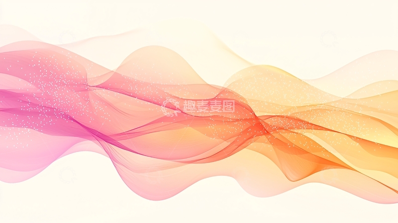 高清大图下载【趣麦麦图】粉色橙色渐变波浪