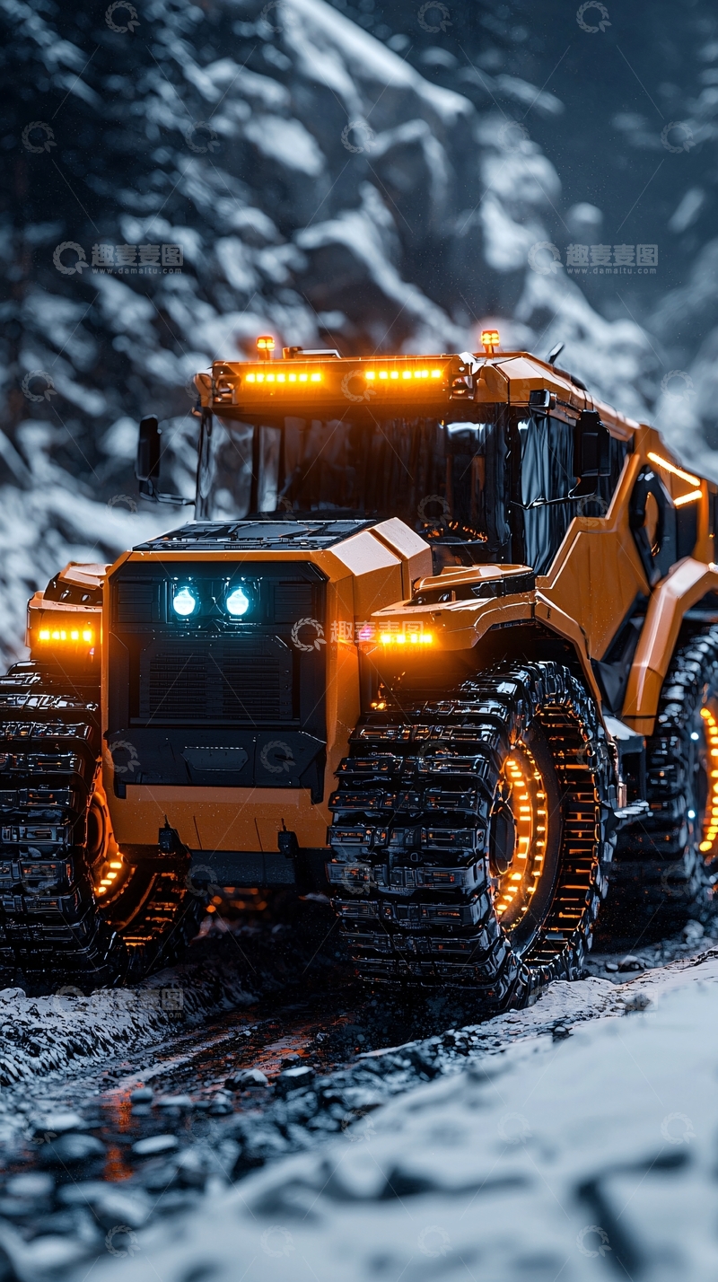 高清大图下载【趣麦麦图】未来感履带车