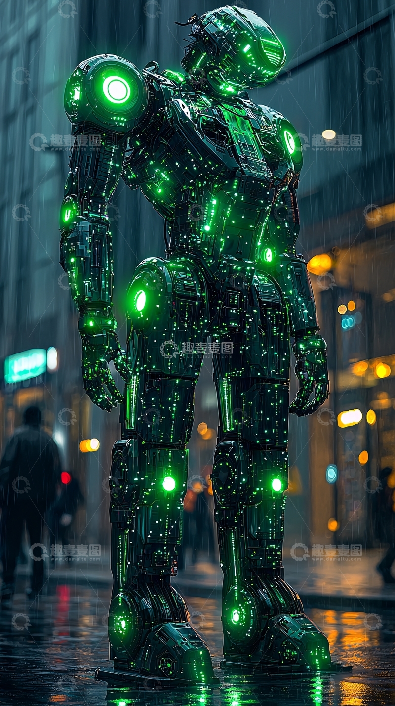 高清大图下载【趣麦麦图】未来都市机械战士